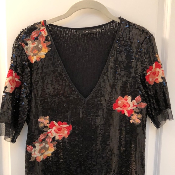 Sequin floral Zara dress - Picture 2 of 4